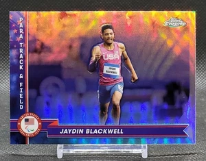 2024 Topps Chrome Olympics Jaydin Blackwell Refractor #114 Para Track & Field - Picture 1 of 2