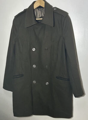 Vintage BLACK RIVET Pea Coat Military Green Jacket Men's Size Medium - Image 1 of 4