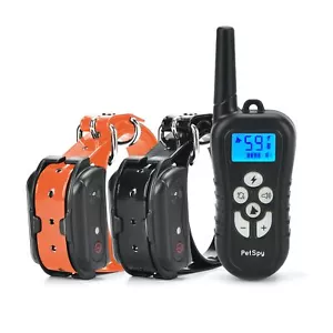 PetSpy Dual Dog Training Shock Collar for 2 Dogs with Beep Vibration and - Picture 1 of 7