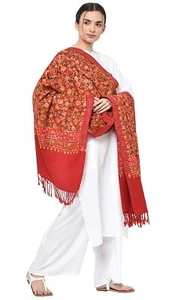 New Women's Kashmiri Aari Embroided Cashmere Woven Stole Shawl Wrap - Picture 1 of 6