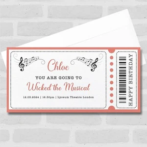 Peach You're Going To Any Musical personalisierte Überraschung Ticket Geschenkgutschein - Bild 1 von 2
