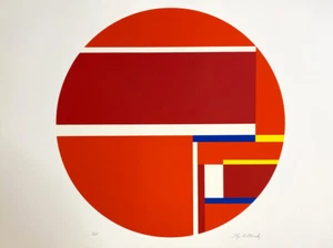 Ilya Bolotowsky Red Tondo 1979 Signed Limited Edition Silkscreen, BFK Rives P... - Picture 1 of 4