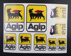 Agip Eni sponsor decals 4.7x6.3'' sheet 9 stickers aprilia ducati aufkleber - Afbeelding 1 van 2
