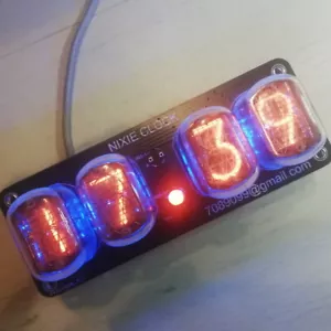 Nixie Clock IN-12 RGB Backlight Assembled *Alarm , power from USB, 24h format* - Picture 1 of 11