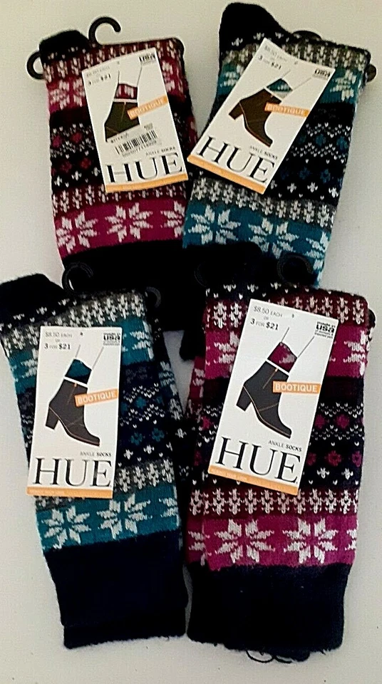 HUE Fair Isle patrón par único botas calcetines talla única Foto 1 de 1