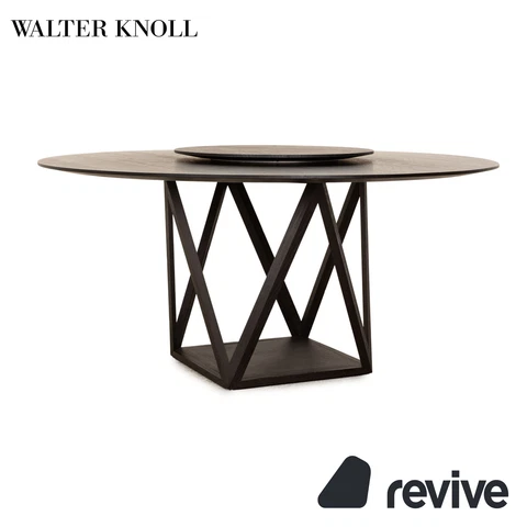 Walter Knoll Tabu Wood Dining Table Black Oak Solid 63x29 1/2in Cover