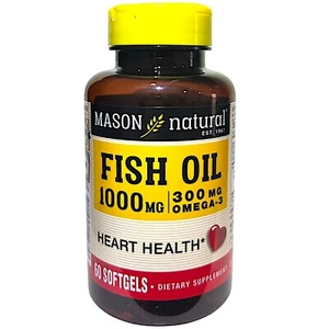 Omega-3 Fish Oil 1000mg - Heart & Brain Support - 60 softgels - Picture 1 of 7