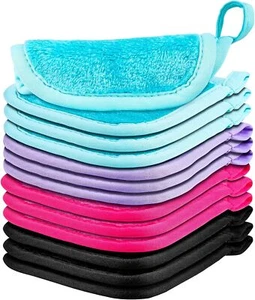12 Pc Makeup Remover Cloth Premium Reusable Pads Towels Washable Microfiber Face - Picture 1 of 7
