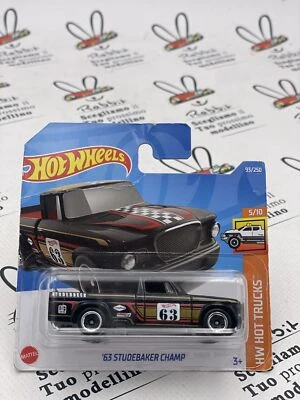DIE CAST " '63 STUDEBAKER CHAMP " 5/10 HW HOT TRUCKS HOT WHEELS SCALA 1/64 - Immagine 1 di 2