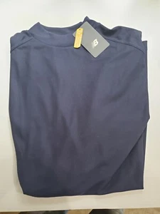 NWT Men's New Balance Team SS Mock Top Size 2XL Short Sleeve Navy Blue Tee Shirt - Picture 1 of 8