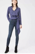 Club Monaco Low Rise Skinny Jeans Blue NEW Size 26 - Slim Fit with Raw Hemline