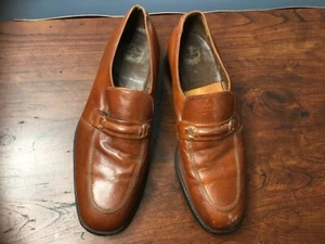 Florsheim Men’s Mid tan Leather Slip On Dress Shoes 10D  - Picture 1 of 10