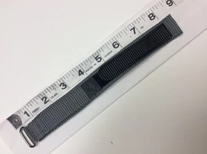 Correa de reloj de 20 mm de nailon de una pieza para envolver Vilcro Sport militar gris/negro - Imagen 1 de 5