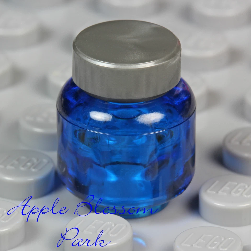 NUEVO Lego Minifigura FRASCO DE EXHIBICIÓN AZUL - Niña Amigas Cocina Botella de Comida/Cabeza Trans Foto 1 de 1