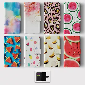 CASE FOR SAMSUNG S23 S22 S21 S20 S10 WALLET FLIP PHONE COVER WATERMELON CLOUDS - Picture 1 of 10