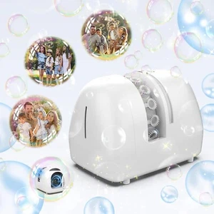 Auto-Refill Bubble Machine 12oz Tank 2-Speed 90° Nozzle No Spill Party Wedding - Picture 1 of 5