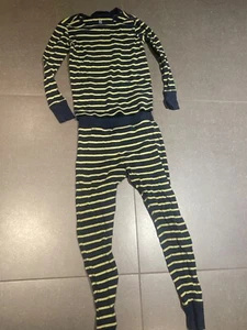 Gap Kids Long Sleeve Navy Green Stripe Pajamas Size 8T - Picture 1 of 7