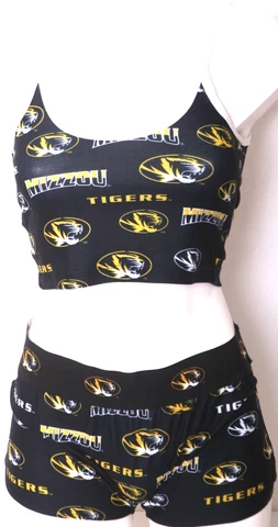 NEW Missouri Tigers Concepts Sport Crop Top/Shorts Sleepwear Pajamas Womens M Cover