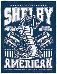 Letreros de hojalata Shelby Unbridled Cobra Diseño Azul/Blanco Metal Decoración de Pared 2372 - Imagen 1 de 1
