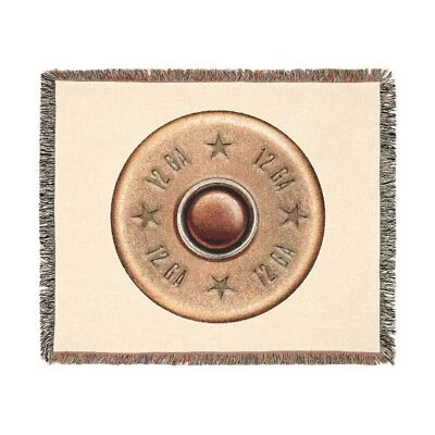 Shotgun Shell Woven Blanket, Rustic Vtg Home Decor, Gift for Gun Lover, Throw - Image 1 of 2