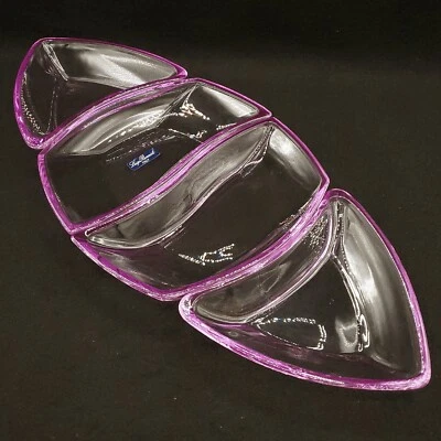 LUIGI BORMIOLI Roxo/Ametista Quatro Peças Conjunto de Prato Seccional ITÁLIA - Imagem 1 de 4