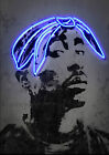 Rappeur Hip Hop Poster Style Neon 2Pac Tupac Biggie Eminem Snoop Street Art