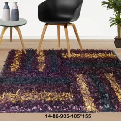 Luxury Leather Shag Rug - Modern Fluffy & Anti-Slip Area Carpet(Online AU)14-86 - Image 1 of 4