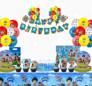Paw Patrol Birthday Party Supplies, Plates, Cups, Napkins, Tablecover, Balloons - Picture 1 of 13