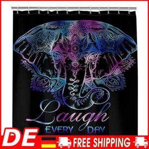 Elefant 12 Loch Wasserdichter Duschvorhang Polyester Badezimmer Dekor (183x183cm - Bild 1 von 10