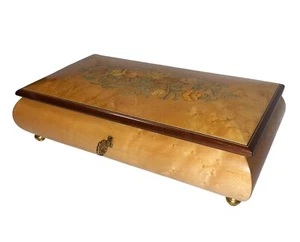 REUGE SAN FRANCISCO MUSIC BOX CO WOOD LAQUER “MEMORY” W/ LOCKING KEY - Picture 1 of 9