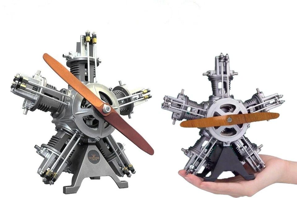 Radial Engine Metal 5 Cylinder Manual Assemble Kit Simulation Miniature Battery - Image 1 of 4
