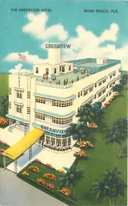 Postal 1940 Florida Miami Beach Greenview Hotel Vista Aérea Ropa 23-12321 - Imagen 1 de 2