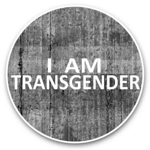 2 x Vinyl Stickers 7.5cm (bw) - I Am Transgender LGBT Flag #36197 - Afbeelding 1 van 9