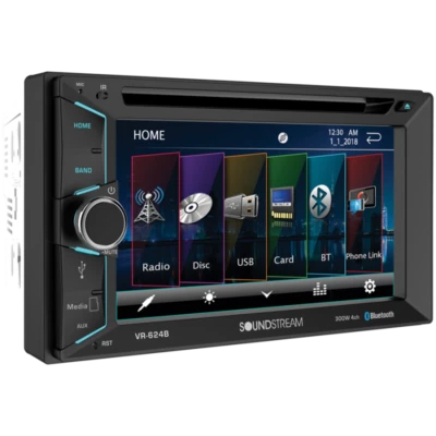 NEW Soundstream Double 2 Din VR-624B DVD/CD/MP3 Player 6.2" LCD Bluetooth USB SD - Image 1 of 4
