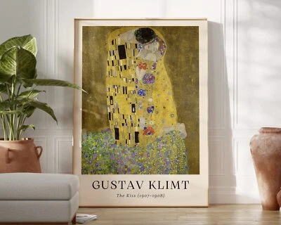 Gustav Klimt Print Gustav Klimts The Kiss 19071908 Gustav Klimt Poster Klimt - Image 1 of 2