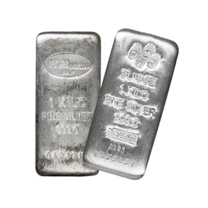 1 Kilo Silver Bar - Random Design - Secondary Market .999 Fine - Picture 1 of 6