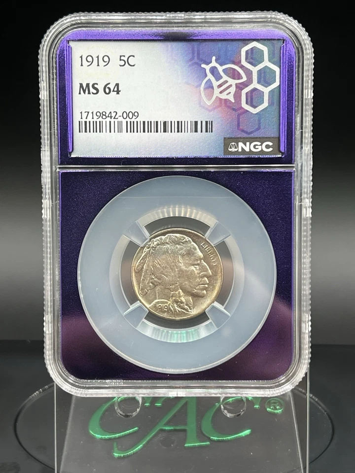 1919 Buffalo Nickel 5c NGC MS64 - Image 1 of 2