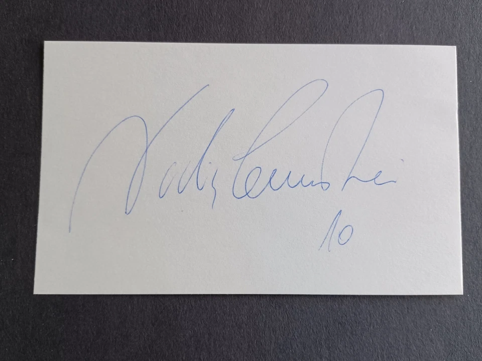 Nadia Comaneci Signed Index Card - Olympic Gymnastics - Image 1 of 1
