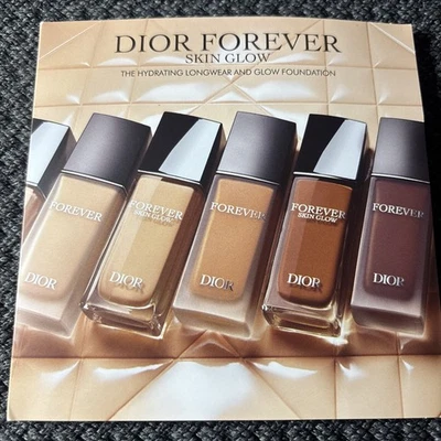 Dior Forever Skin Glow 24H Hydrating Foundation Sample Card 9 Shades - Image 1 of 4