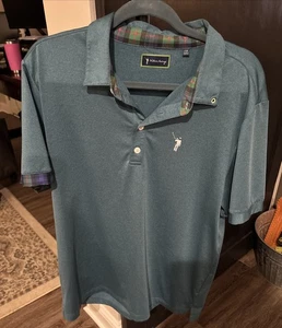 William Murray Shirt Mens Large Green  Golf Polo Performance Short Sleeve - Picture 1 of 4