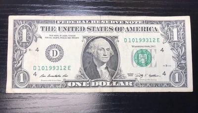 Birthday/Anniversary Dollar Bill! 10/12/1993 OR 12/10/1993- Fancy Serial Number - Image 1 of 2