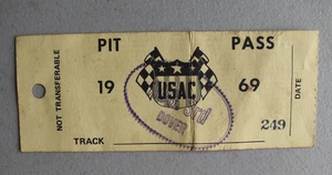 USAC Pit Pass Dover Race Track August 3 1969 Vintage Racing - Picture 1 of 3