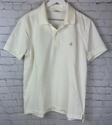 Camisa Polo Brooks Brothers Para Hombre Crema Rendimiento Calce Ajustado Logo Talla Grande Foto 1 de 4
