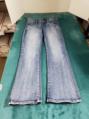 Buckle BKE 牛仔裤 27 码女式蓝色裤子弹力牛仔中腰靴型 — 第 1/4 张图片