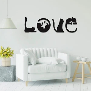 4Pcs Wooden Cat Wall Decor Minimalis Black Cat Silhouette Art for Cat Lovers - Picture 1 of 10