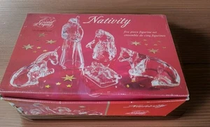 Cristal D'Arques Nativity 5 Piece Figurine 24% Lead Crystal France Box Set Vtg - Picture 1 of 10