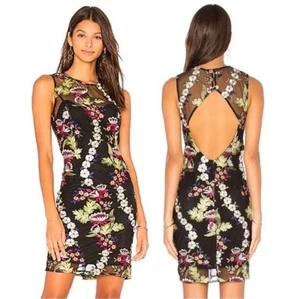Bardot Jade Lace Floral Mini Dress Size AU 10 US 6 Black Embroided BNWT$159 - Picture 1 of 5