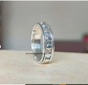 Beautiful Spinner Ring, Handmade Ring, 925 Sterling SilvMeditation Ring All Size - Picture 1 of 9