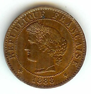 Francia * Ceres - Centavo 1888A Ch. AU - CERTIFICADO: 3561 - Imagen 1 de 3
