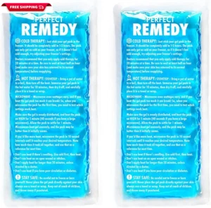 2 Pack Gel Ice Packs for Injuries, Reusable Gel Ice Pack for Hot Cold Compress, - Picture 1 of 9